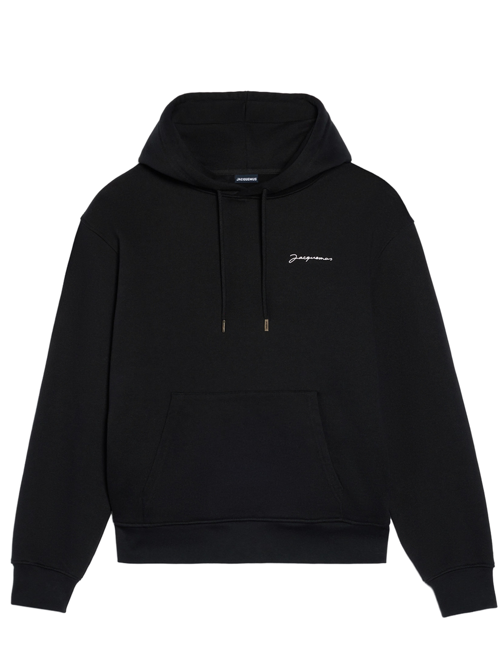 Jacquemus Signature Embroidered Logo Hoodie in Black