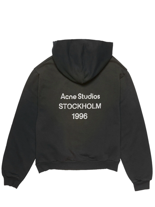 Acne Studios Stockholm Logo Hoodie in Washed Black